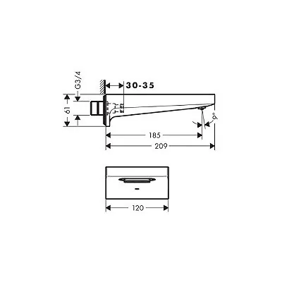 Hansgrohe Metropol punjač za kadu 32543000