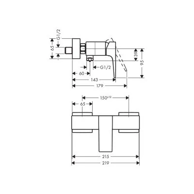 Hansgrohe Metropol za tuš kadu 32560000