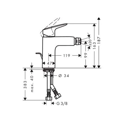 Hansgrohe Logis Slavina za bide 71200000