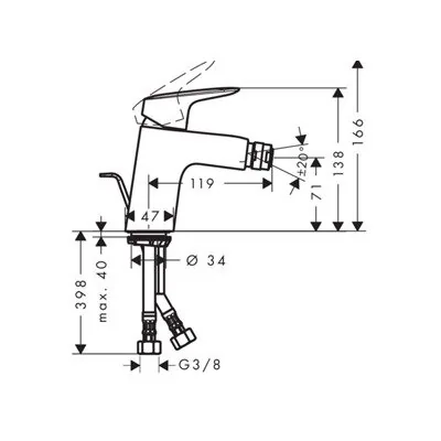 Hansgrohe Logis Slavina za bide 71204000