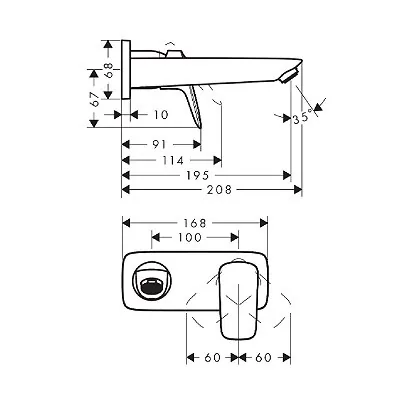 Hansgrohe Logis zidna slavina za umivaonik 195mm matt black 71220670