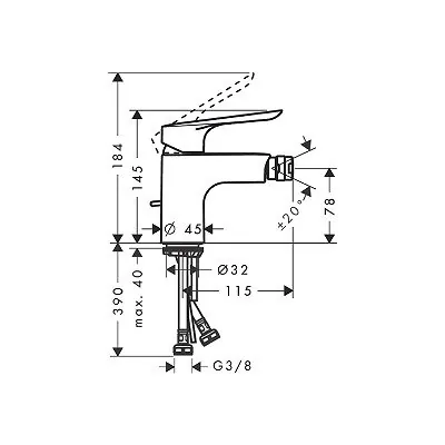 Hansgrohe Logis E slavina za bide 71232000