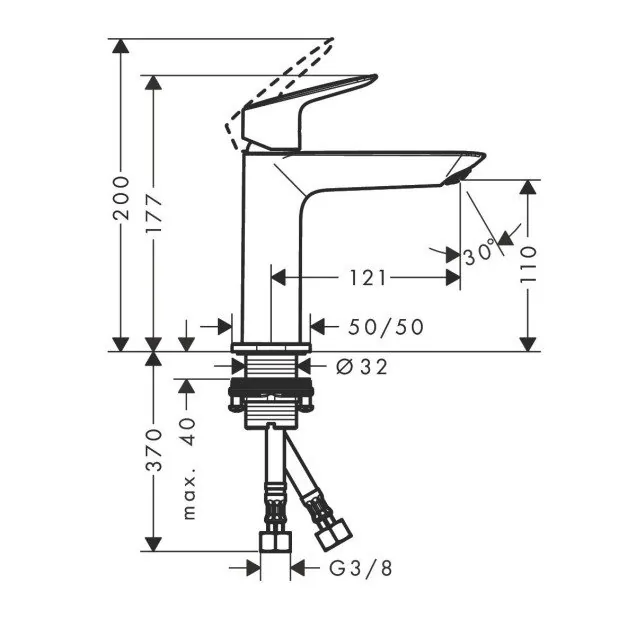Hansgrohe Logis fine 110 slavina za umivaonik automatski podsklop 71252000