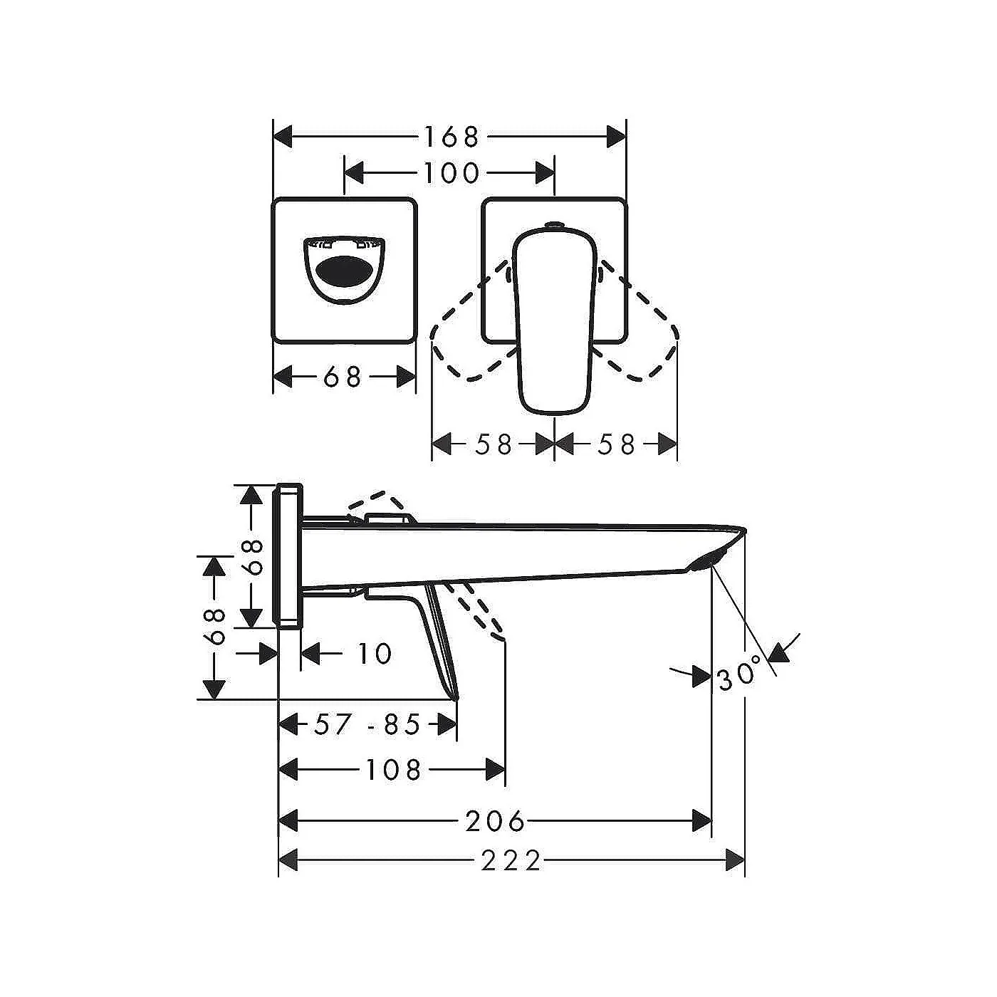 Hansgrohe Logis fine zidna slavina za umivaonik 20.6cm matt black 71256670