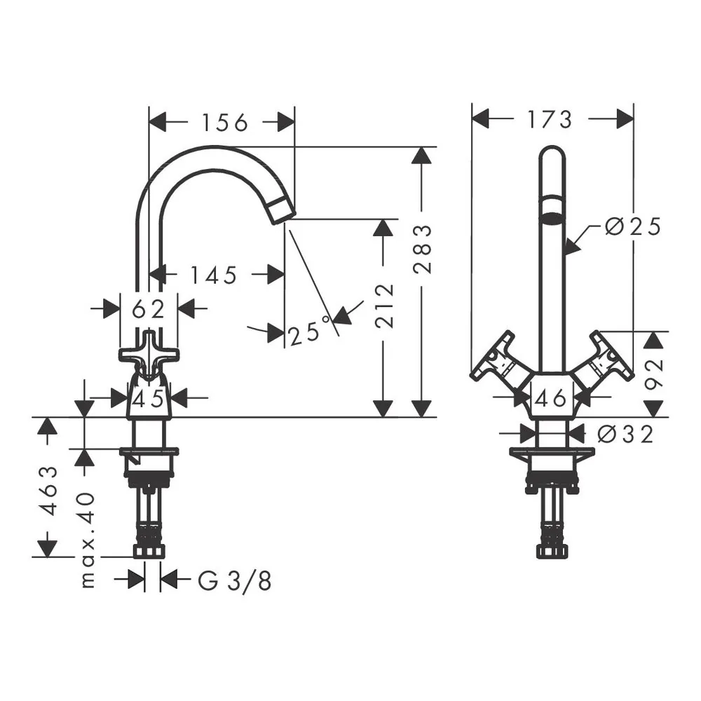 Hansgrohe Logis M32 dvoručna slavina za sudoperu 220 71285000