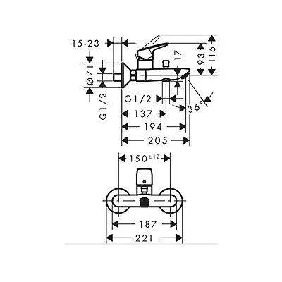 Hansgrohe Logis Slavina za kadu 71400000