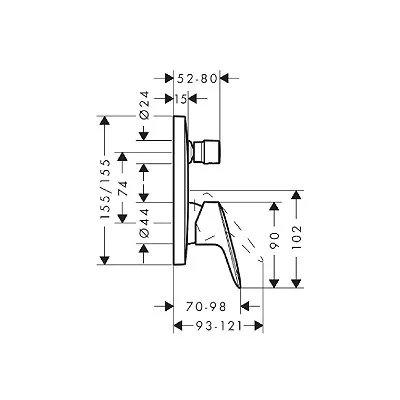 Hansgrohe Logis mešač sa prebacivačem matt black 71405670
