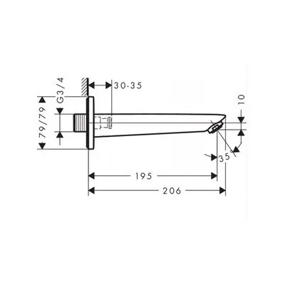 Hansgrohe Logis izliv za kadu 71410000