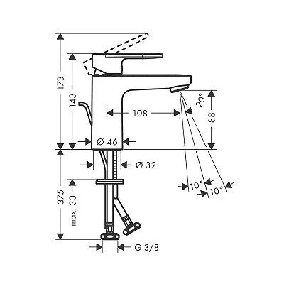 Hansgrohe Vernis Blend za umivaonik 100 matt black 71551670