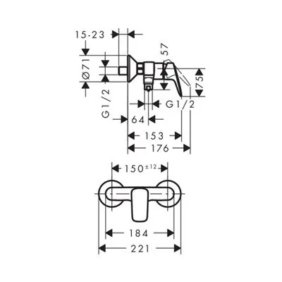 Hansgrohe Logis Slavina za tuš kadu 71600000