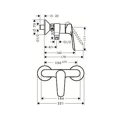 Hansgrohe Logis E slavina za tuš kadu 71602000