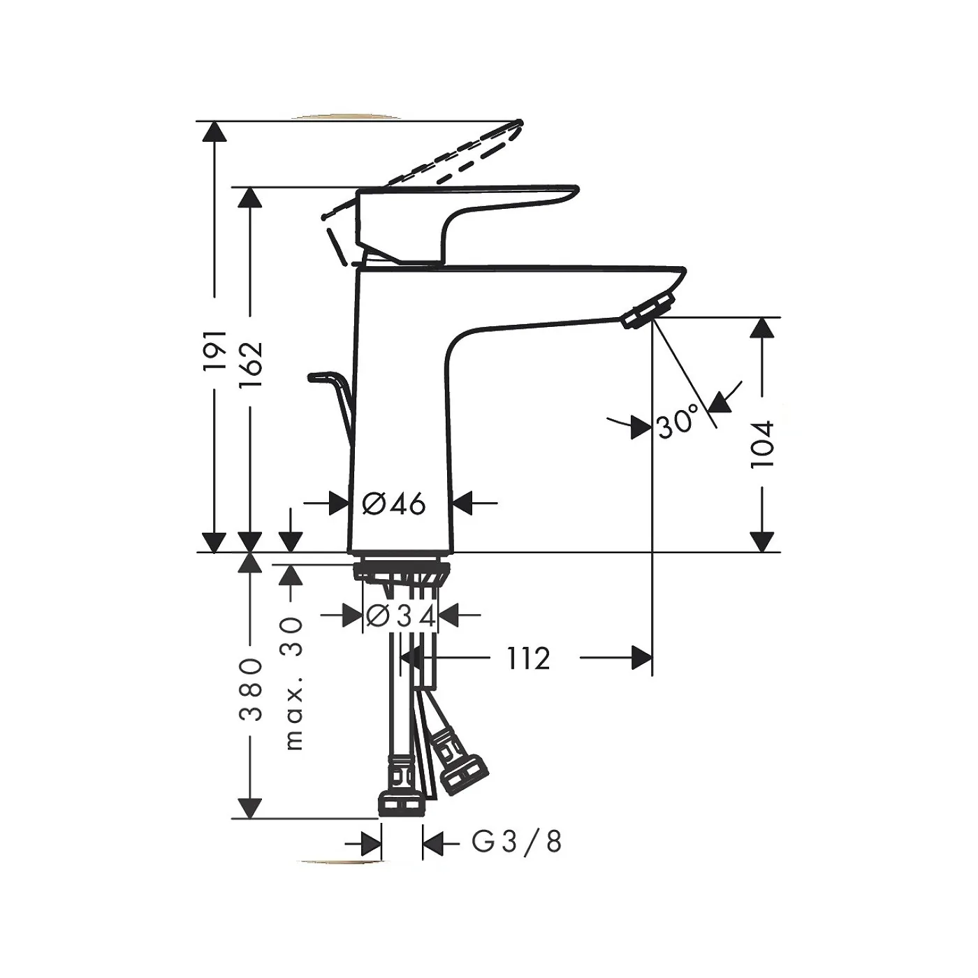 Hansgrohe Talis E 110 slavina za umivaonik sa podsklopom brushed bronze 71710140