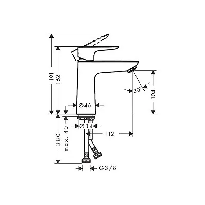 Hansgrohe Talis E 110 slavina za umivaonik bez podsklopa matt black 71712670