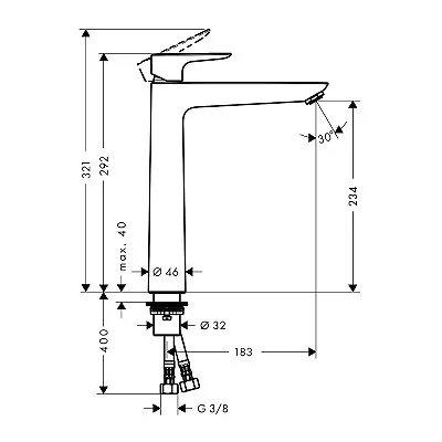 Hansgrohe tails e 240 slavina za umivaonik bez podsklopa matt black 71717670
