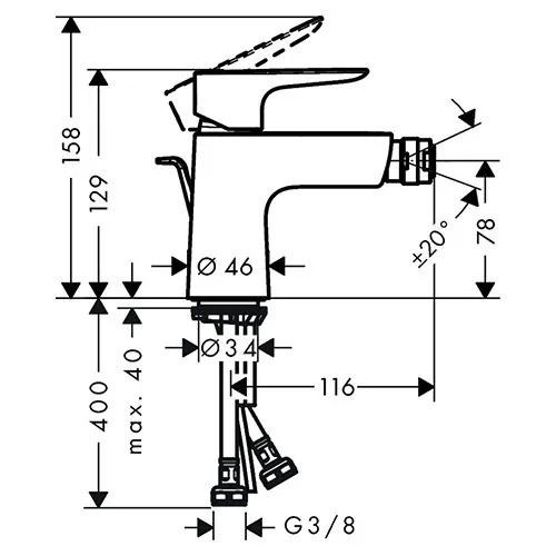 Hansgrohe Talis E slavina za bide 71720000