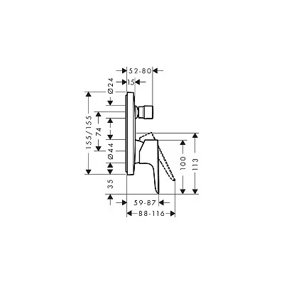 Hansgrohe Talis E mesša sa prebacivačem matt black 71745670
