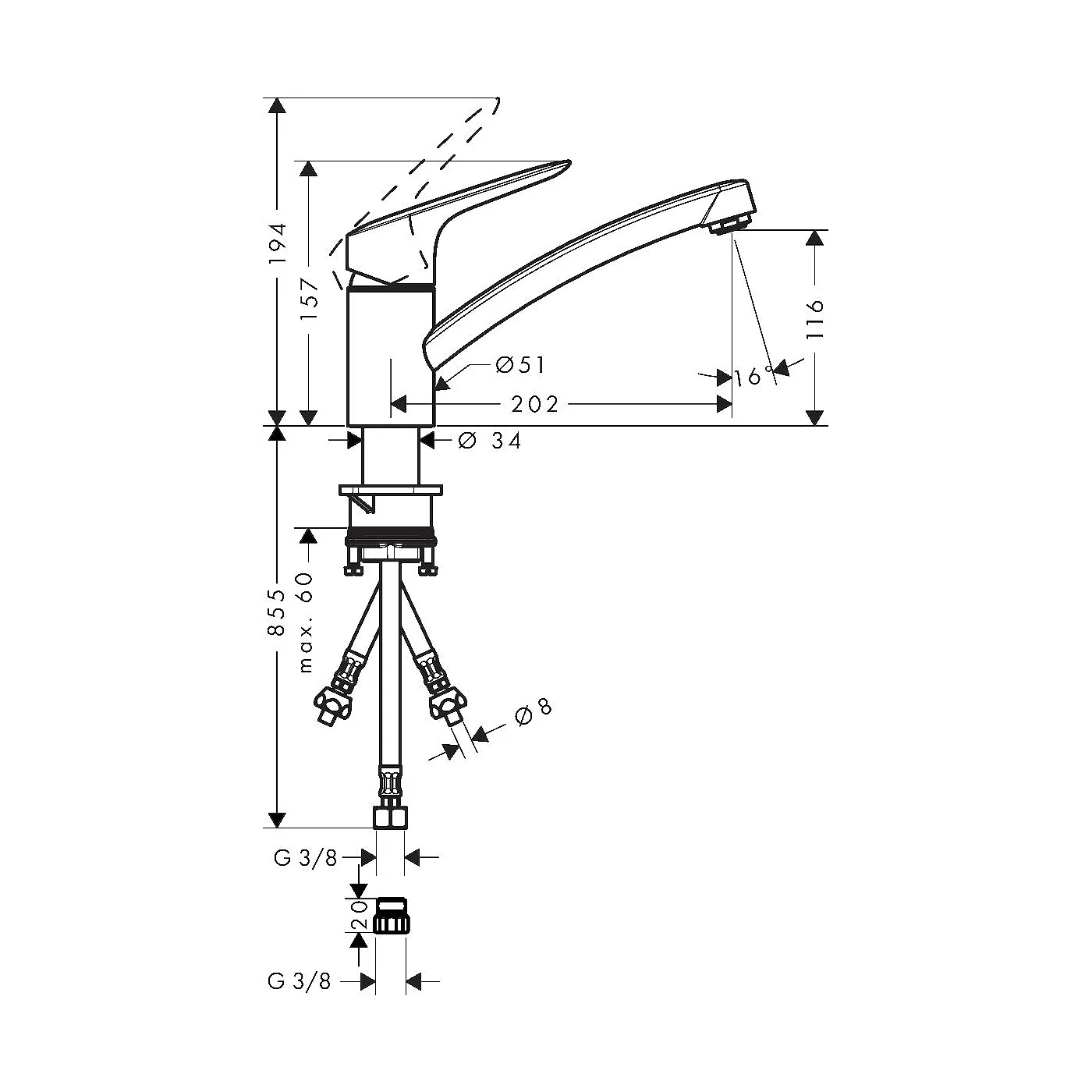 Hansgrohe Logis M31 slavina za sudoperu 120 trocevna 71831000