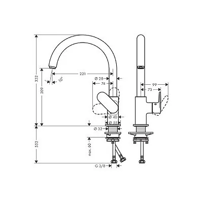 Hansgrohe Vernis Blend M35 za sudoperu matt black 71870670