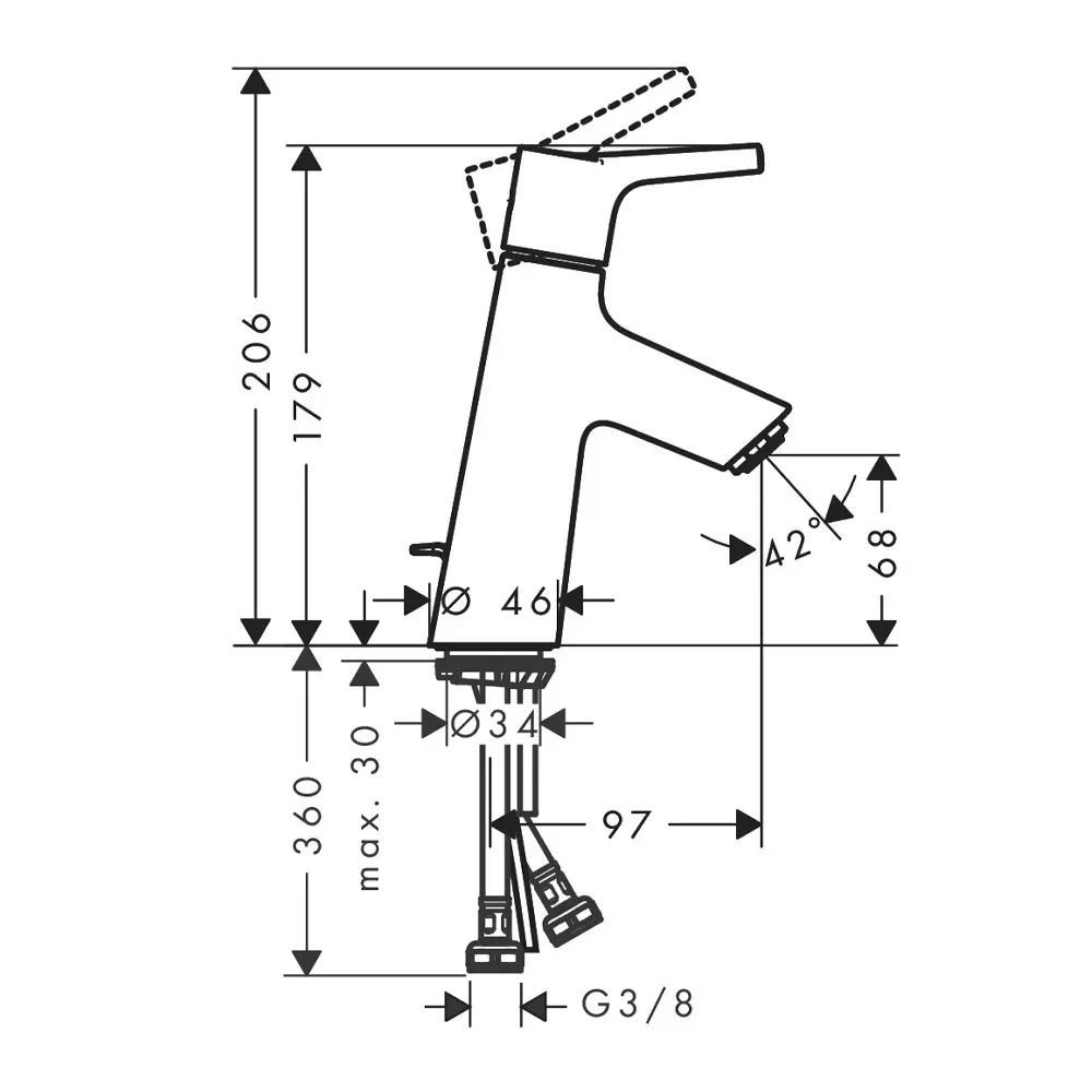 Hansgrohe Talis S 80 slavina za umivaonik sa podsklopom 72010000
