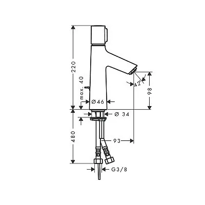 Hansgrohe Talis Select s 100 slavina za umivaonik 72042000