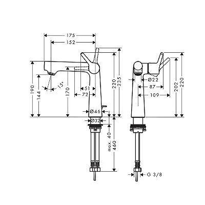 Hansgrohe Talis S 140 slavina za umivaonik 72113000