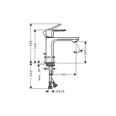 Hansgrohe Rebris S 110 slavina za umivaonik sa podsklopom matt black 72517670