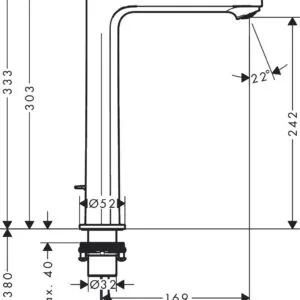 Hansgrohe Rebris S 240 slavina za umivaonik sa podsklopom coolstart 72580000