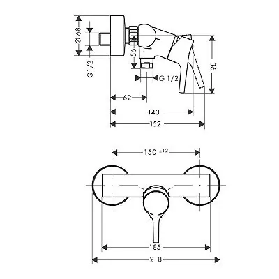 Hansgrohe Talis S slavina za tuš kadu 72600000