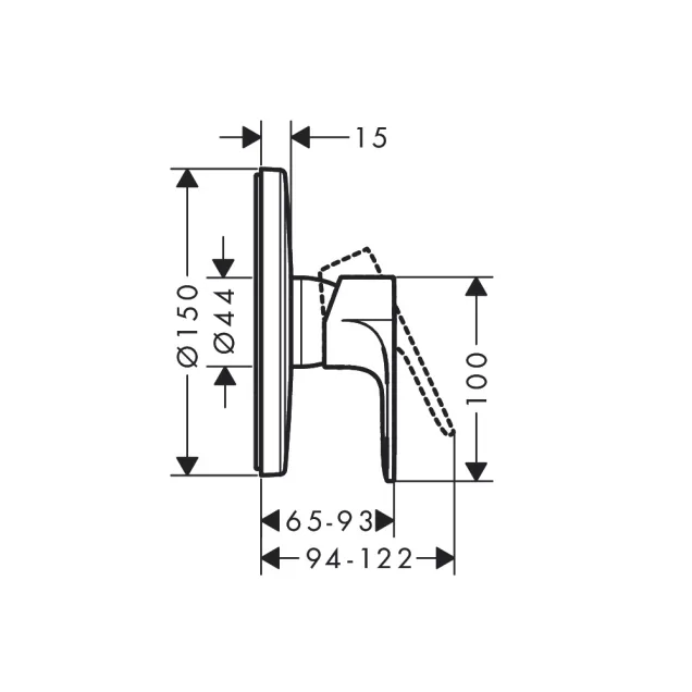 Hansgrohe Rebris S mešač bez prebacivača matt black 72667670