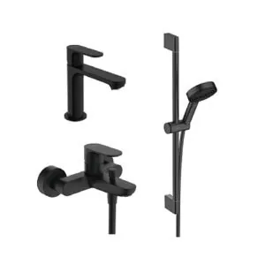 komplet Hansgrohe Rebris S matt black 3u1 set