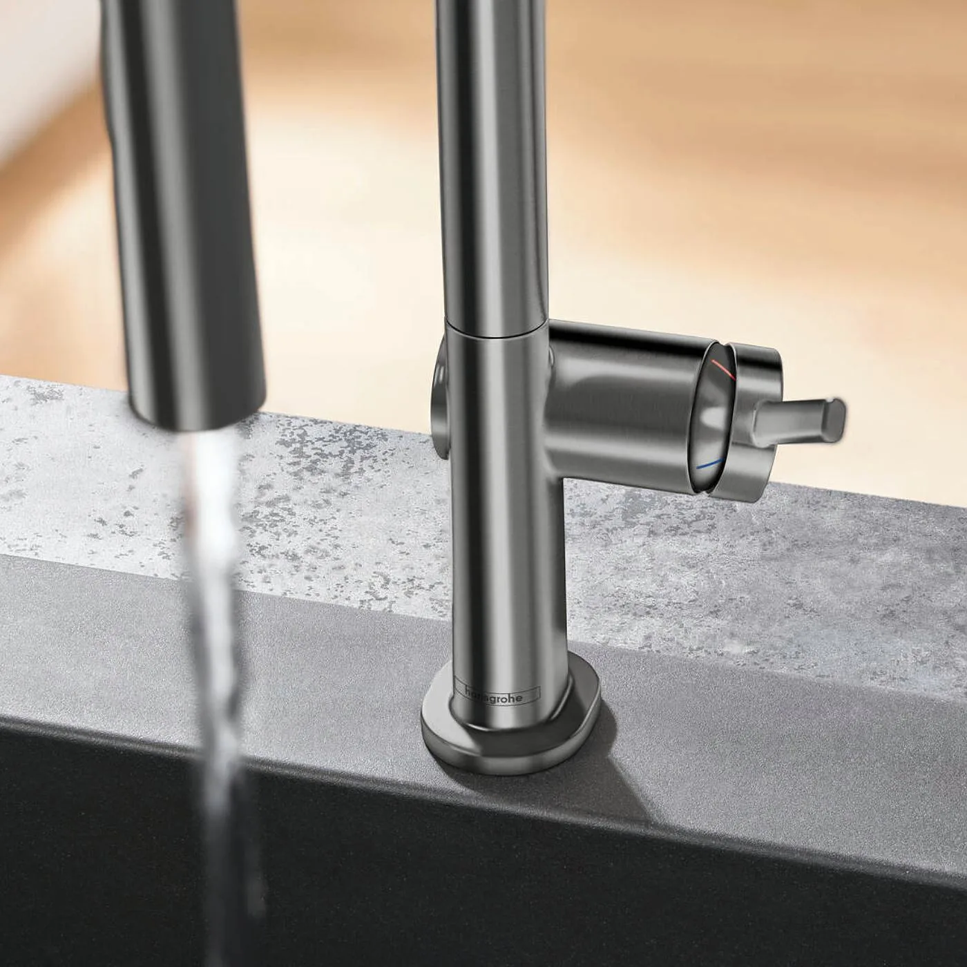Hansgrohe Talis M54 slavina za sudoperu 210 sa izvlačnim tušem 2 jet brushed black chrome 72800340