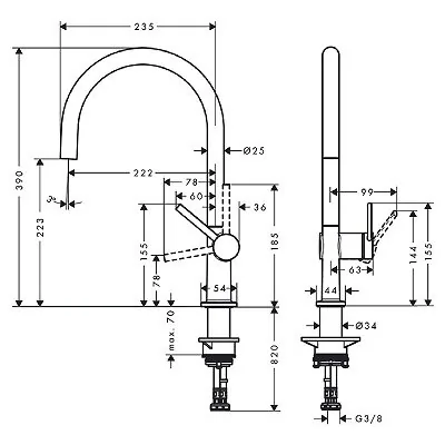 Hansgrohe Talis M54 slavina za sudoperu 220 72804000