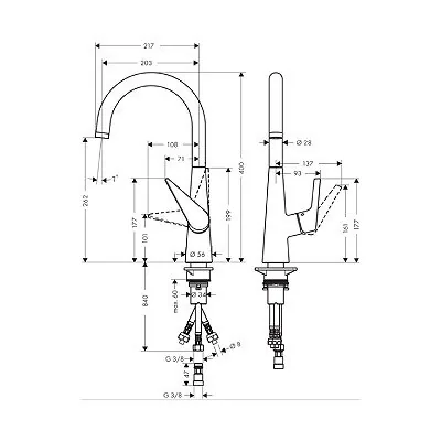 Hansgrohe Talis M51 slavina za sudoperu 260 trocevna 72812000