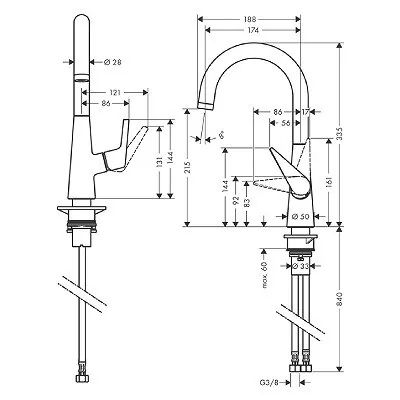 Hansgrohe Talis M51 slavina za sudoperu 220 72814000