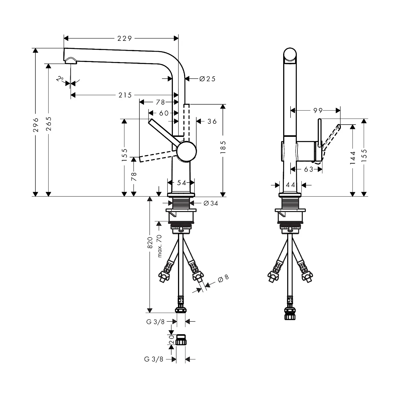 Hansgrohe Talis M54 slavina za sudoperu 270 trocevna 1 mlaz 72859000