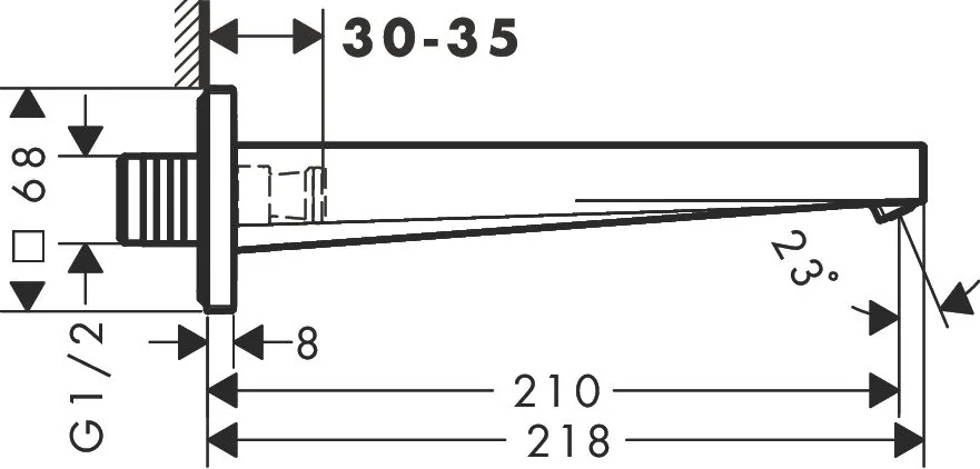 Hansgrohe Tecturis E izliv za kadu 21 cm 73410000