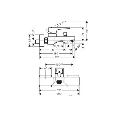 Hansgrohe Metropol slavina za kadu 74540000
