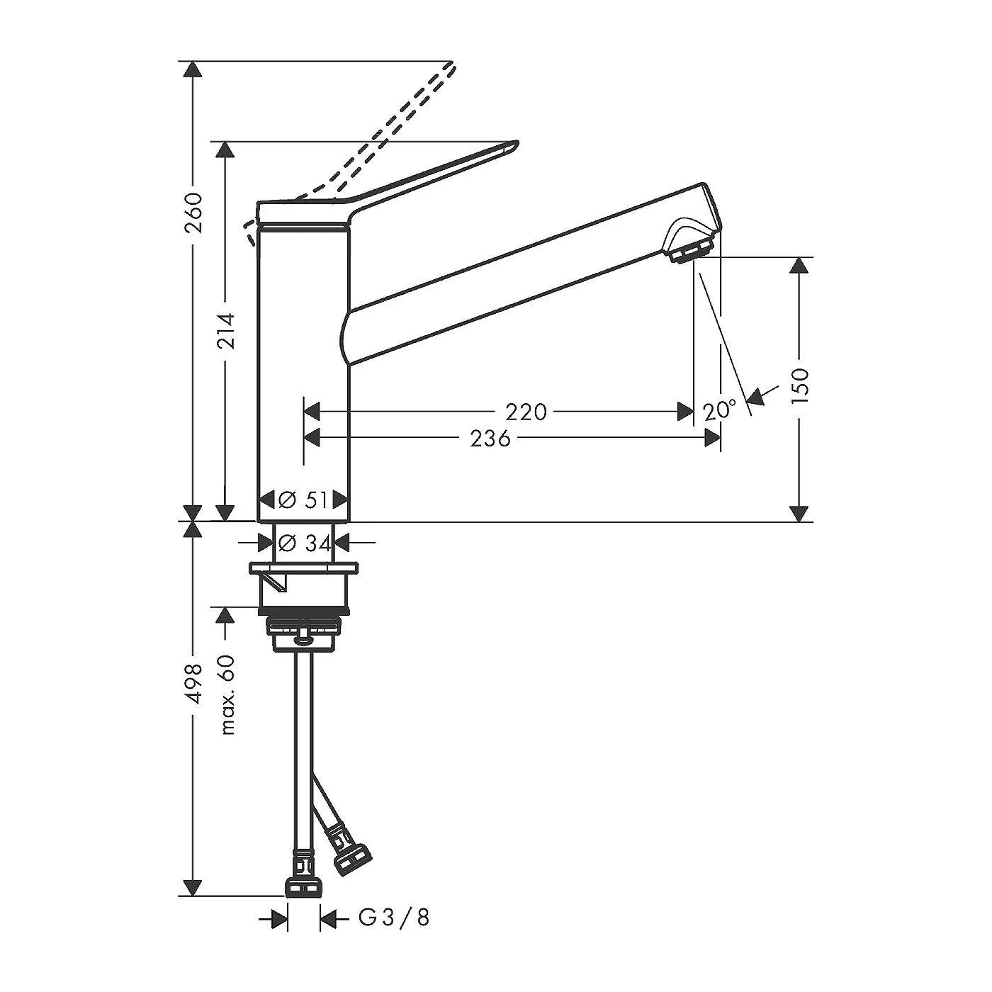 Hansgrohe Zesis M33 slavina za sudoperu 150 74802000