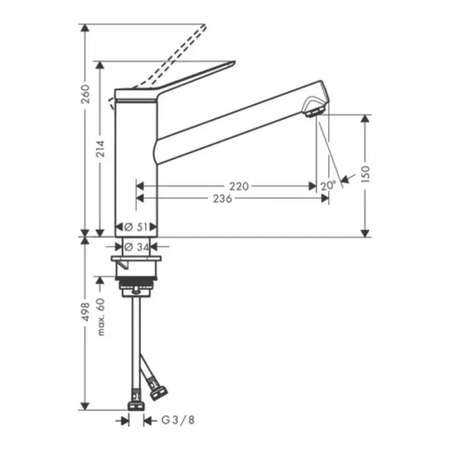 Hansgrohe Zesis M33 slavina za sudoperu 150 matt black 74802670