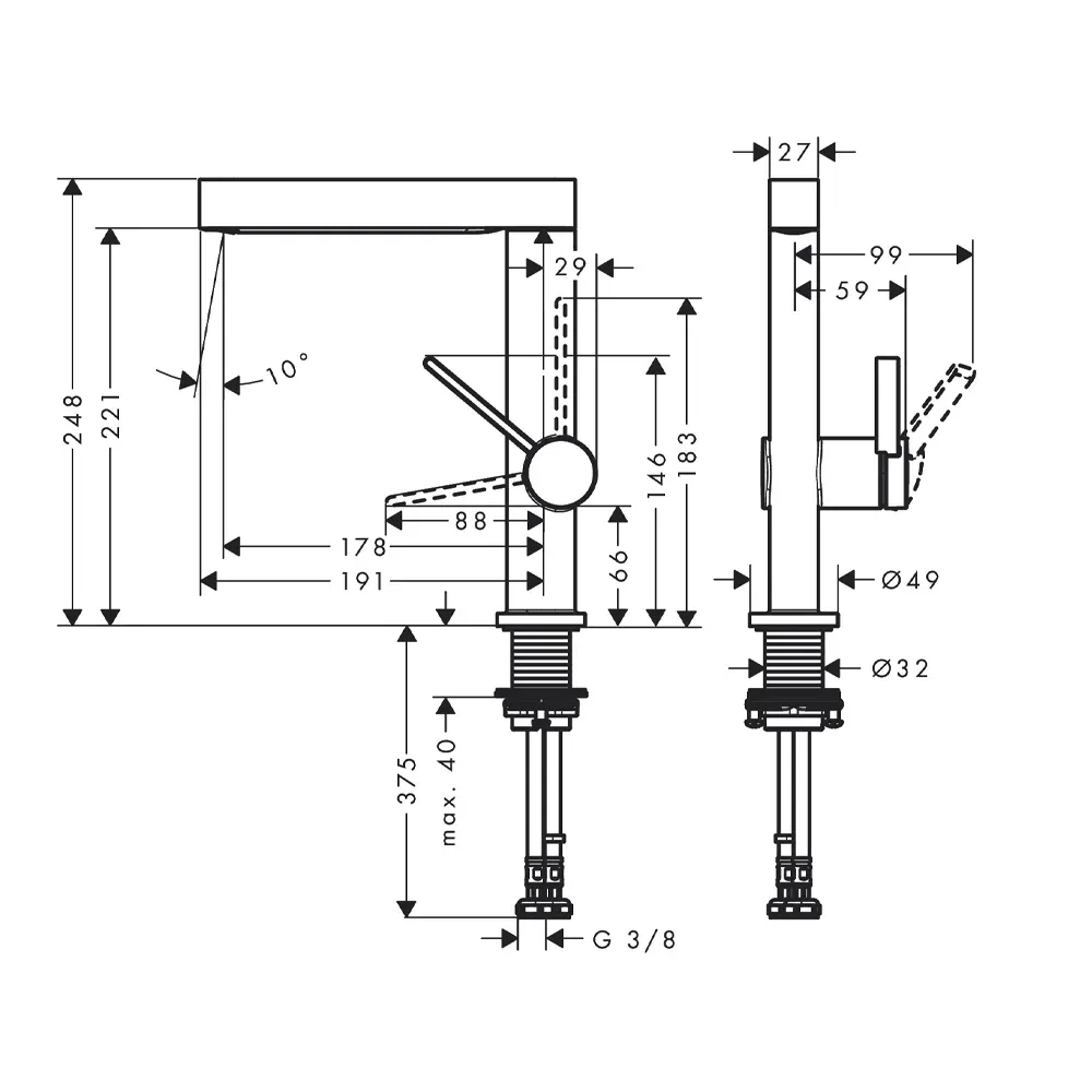 Hansgrohe Finoris 110 za umivaonik coolstart 76024000