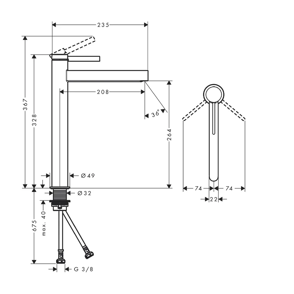 Hansgrohe Finoris za umivaonik 260 76070000