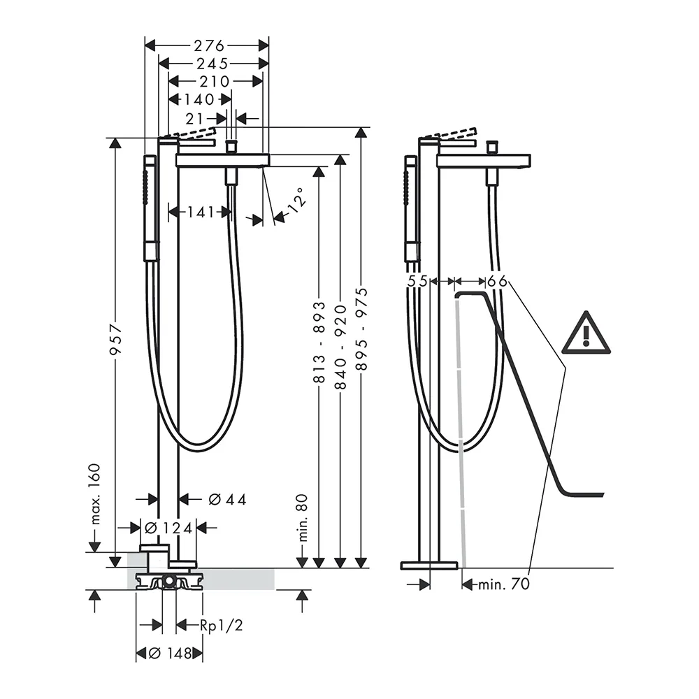 Hansgrohe Finoris podna slavina za kadu 76445000