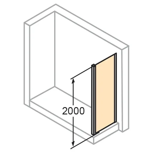Huppe Samostojeci Panel Od 110 Prozirno Antiplak, Crna H=2M 21H0123110