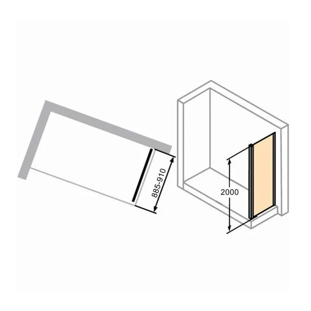 Huppe Samostojeci Panel Od 90 Prozirno Antiplak, Crna H=2M 21H8169999937500