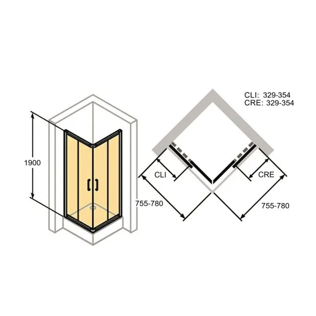 Huppe Classics 2 Tuš Kabina 80X80 Četvrtasta Prozirno Atiplak Staklo, Silver H=1.9M C20102.069.322