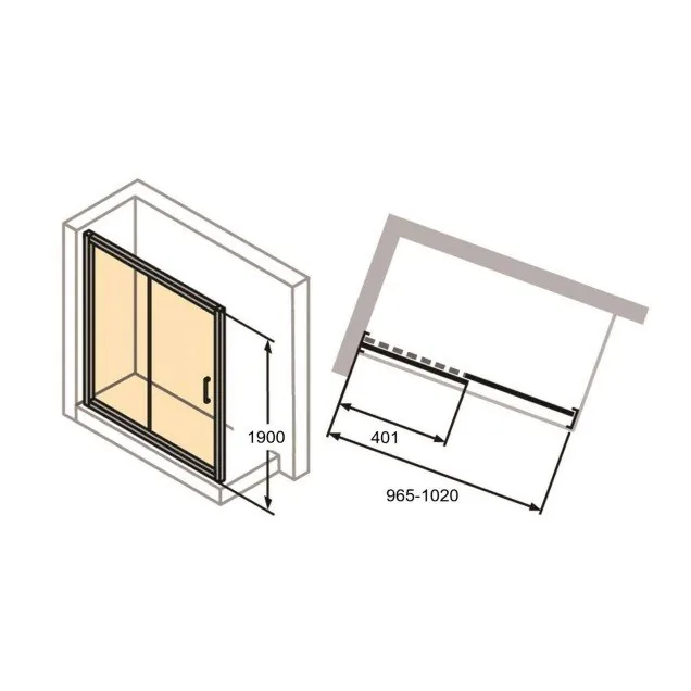 Huppe Classics 2 Tuš Vrata 100 Dvodelna Prozirno Antiplak Staklo Mat Silver H=1.9M C20401.087.322