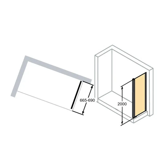 Huppe Classics 2 Bočni Panel Od 70 Prozirno Antiplak Staklo Silver H=2M  C20508.069.322