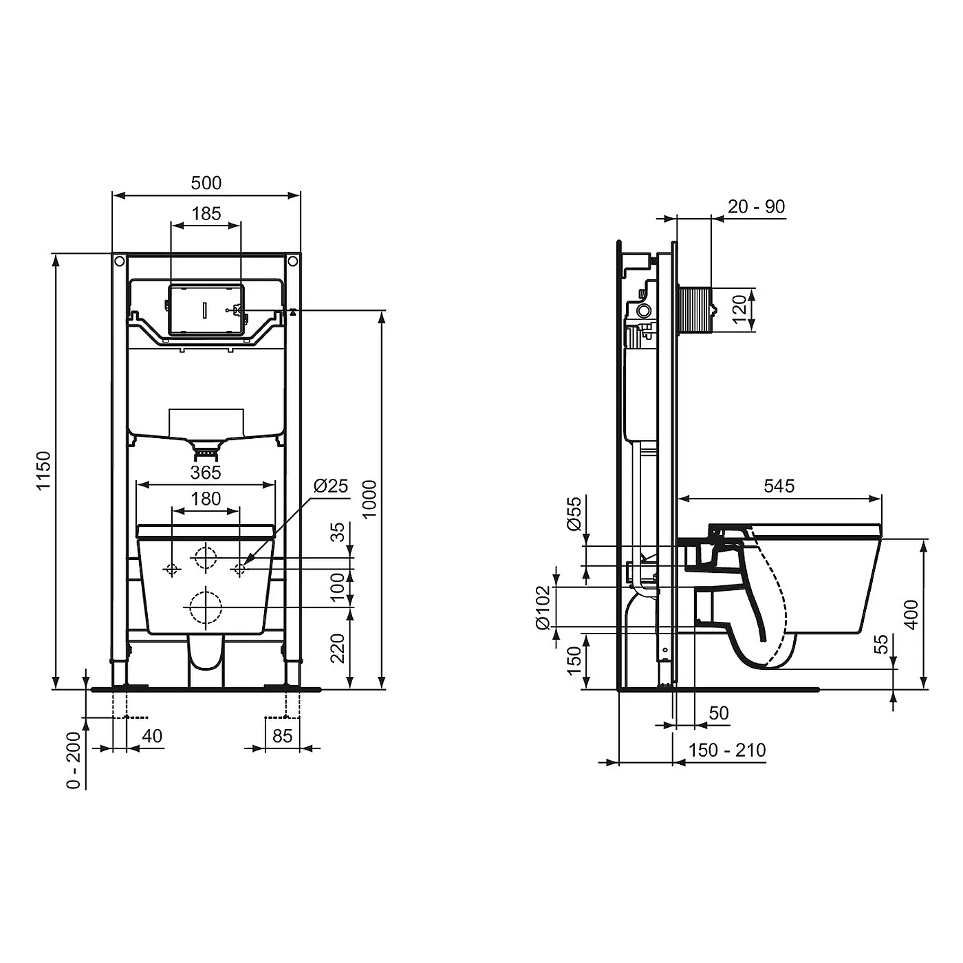 Ideal Standard Prosys ugradni vodokotlić R020467