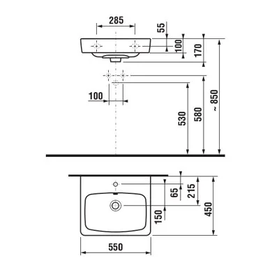 Jika Lyra plus lavabo pravougaoni 55x45 8.1038.1.000.104.1