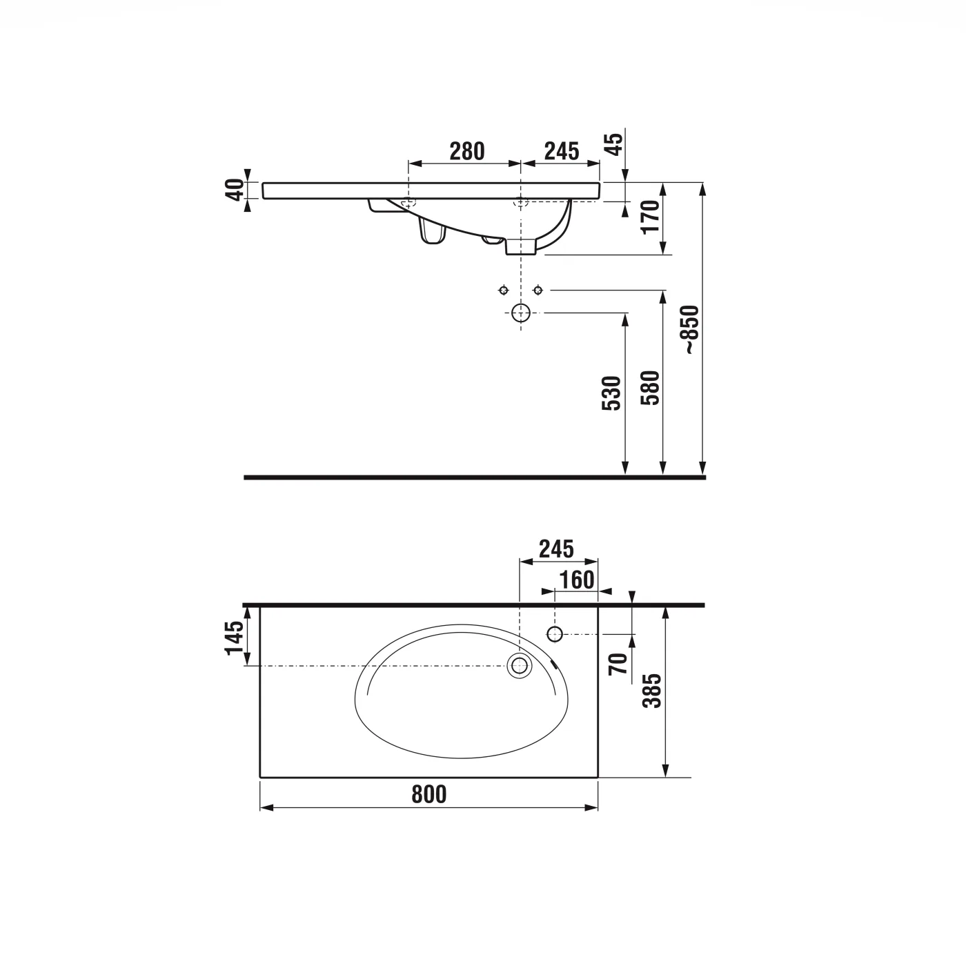 Jika Tigo lavabo 80x38 8.1221.8.000.106.1